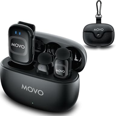 NanoMic Microphone cravate sans fil pour appareil photo – Système de micro sans fil TRS à clipser pour appareil photo reflex numérique, caméscopes et appareils photo sans miroir – Double microphone