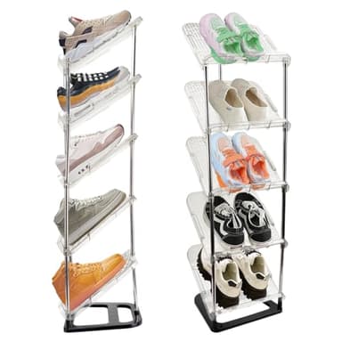 mumisuto Etagere Chaussure ÉTagèRe à Chaussures à 5 Niveaux Boite Rangement Chaussures Gain De Place Meuble Chaussure en Plastique Organisateur Chaussures, pour EntréE, Salon, Chambre, Dressing
