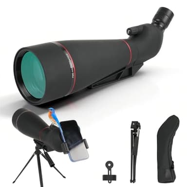 BOSTRON Longue Vue Monoculaire 25-75x100 mm HD, Prisme PORRO FMC - avec Adaptateur Smartphone, Trépied et Sac de Transport - Idéal pour Observation des Oiseaux, Tir à la Cible, Randonnée et Astronomie