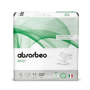 Absorbeo Maxi Culotte de Protection, Dispositifs Absorbants pour l'Incontinence Sévère, Confort Totale, Système de Contrôle des Odeurs, Entièrement Respirant, Unisexe, Taille M, 15 Pcs
