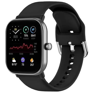 20mm Silicone Bracelet Compatible avec Amazfit GTS/GTS 2/GTS 3/GTS 4 /GTS 2 Mini, Sport Bracelets pour Amazfit Bip, Bip Lite, Bip U, Bip U pro, Femme Homme, Imperméable, respirant et confortable