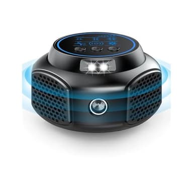 Professionnel Ultrason Souris et Rats Puissant à Large Portée - Répulsif Souris pour Intérieur avec Lumière LED, 360°Ultrason Rongeur, Effets pour Rats, Souris, Campagnols et Loirs