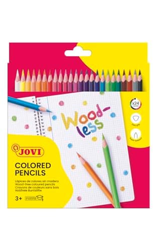 Ensemble en bois de triangle jovi en bois de crayon de 24 couleurs TSA