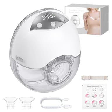 YGiTK Tire-Lait Électrique Mains Libres, Portable et Silencieux, 4 Modes & 12 Niveaux d’Aspiration, Capacité 210 ml, Brides 19/21/24 mm, pour la Maison, le Travail et les Voyages