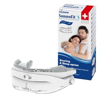 Somnofit-S - Orthèse Anti-Ronflement - Gouttière Dentaire Flexible et Thermoformable - Design Breveté, Grand Confort - Orthèse Mandibulaire Fabriquée en Suisse