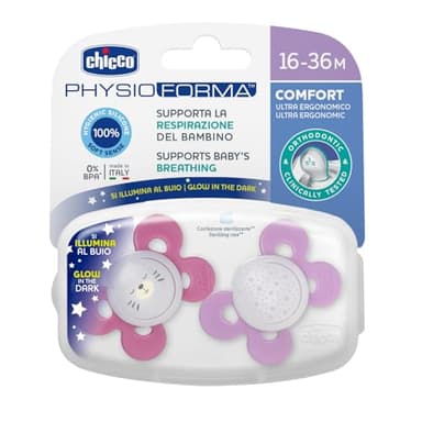Chicco 74935410000 Sucette Physio Comfort Silicone - Rose - 16-36m