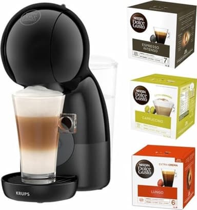 KRUPS NESCAFÉ Dolce Gusto Piccolo XS KP1A35 - Pack d'essai de 48 tasses inclus - Noir