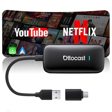 OTTOCAST Play2Video Ultra 2026 AI Box, Adaptateur CarPlay sans Fil Android Auto, Netflix Youtube Prime Video, WiFi 6, 4GB+32GB Plug & Play pour Véhicules équipés de CarPlay Filaire à Partir de 2016