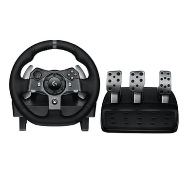 Logitech G G920 Driving Force volant de course et pédales, retour de force réaliste, leviers de vitesse en acier inoxydable, couvre volant pour Xbox Series X|S, Xbox One, PC et Mac - Noir