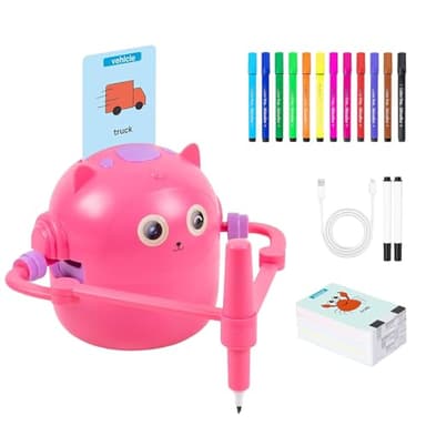 BommFu Robot Dessinateur Interactif | Appareil De Dessin InteractifAvec Guidage Vocal Et Cartes | Jouet d'apprentissage Vocal Interactif pour Garçons Et Filles À Partir De 5 Ans