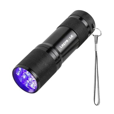Lighting EVER Lepro Lampe UV, Lampe Torche UV 395nm LED Lumière Noire Ultraviolet, 3 Piles AAA Fournies pour Traceurs Fluorescents Chien Chat Tapis Détecteur Urine Scorpion Vérifie L'argent