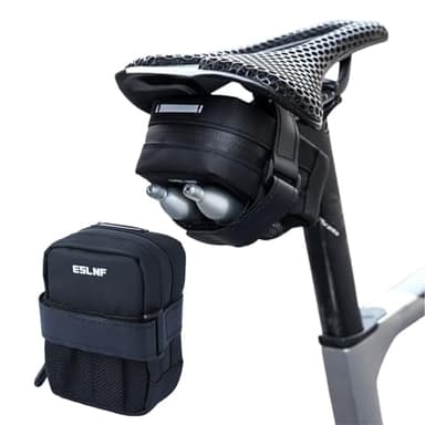 Galenecx Sacoche de Selle Vélo, Multifonction Universel Imperméable Mini Sac de Queue, Légère Durable Fixation Paquet sous Siège, Accessoire Velo Route Étanche avec Sangle Scratch et Réfléchissant