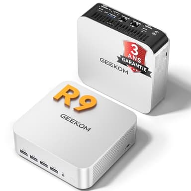 GEEKOM AI Mini PC A7Max (Nouveautés 2026) avec AMD Ryzen 9 7940HS, AMD Radeon 780M, 1To SSD +16Go DDR5 RAM (Évolutif, Non-LPDDR), Lecteur SD, 4 modes, Mini PC Windows 11 Pro, USB4, 8K, Mini Ordinateur