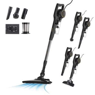 Taurus Homeland Endless - Aspirateur balai 3 en 1 600W, aspirateur à main et aspirateur à lance, câble de 6m, aspirateur cyclone, adapté à toutes les surfaces, noir