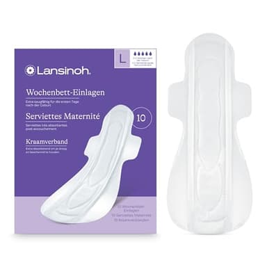 Lansinoh I Serviettes Hygiéniques pour Saignement Post-Partum - Protection Jour & Nuit - Ultra Absorbantes avec Ailettes - Anti-Fuite & Respirantes - Pour Peau Sensible - Idéales Dès l'accouchement