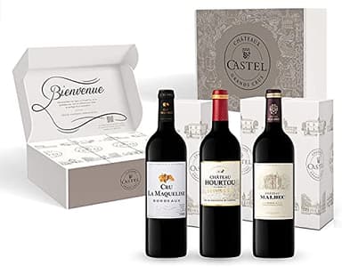 Coffret Cadeau - Vin Rouge - Prix Plaisir Vin de Bordeaux – Cru la Maqueline – Château Hourtou – Château Malbec - 3x75cl