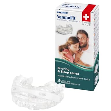 Somnofit - Orthèse Anti-Ronflement & Apnée - Gouttière Dentaire Flexible et Thermoformable - Design Breveté, Grand Confort - Orthèse Mandibulaire Fabriquée en Suisse