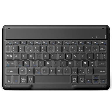 EasyAcc Clavier Tablette sans Fil Bluetooth 10 Pouces [AZERTY Français] Léger Fin Keyboard pour iOS iPad, iPad Pro/Air, Android Samsung Galaxy, Huawei, Noir