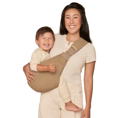 Sac à dos porte-bébé Ergobaby Upsie Sling, sac à dos ergonomique pour bébés et tout-petits à partir de 6 mois (7,7 à 20,4 kg), changement spontané entre marcher et être porté dans les bras, camel