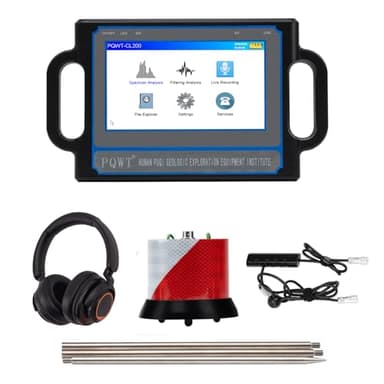 PQWT CL200 Détecteur de Fuites d'eau Acoustique pour Maison Mur et Canalisation Capteur Professionnel Casque Anti Bruit Écran LCD Tactile Coffret