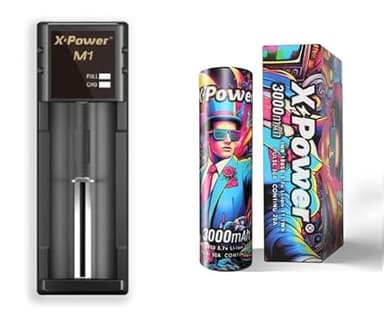 Pack Chargeur Accu M1 avec 1 Accu 18650 3000mAh - X Power