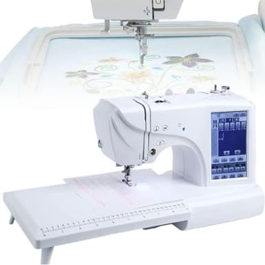 DPDZSW Machine à Coudre à Broder avec écran Tactile LCD De 7 Pouces, Surface De Broderie 10 X 23,5 Cm Et 10 X 10 Cm, Machine à Broder pour Vêtements, Chapeaux, Courtepointes, Travaux Manuels