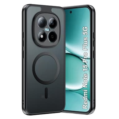 CAUHENYEE Coque pour Xiaomi Redmi Note 15 Pro Plus 5G / POCO M8 Pro 5G avec Aimant Intégré, Protection Anti-Choc et Anti-Rayure, Design Antidérapant - Housse Magnétique pour POCO M8 Pro 5G - Noir