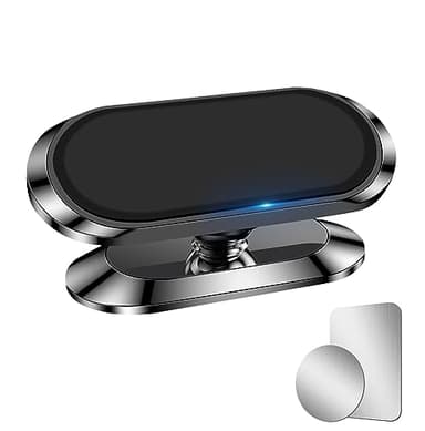 AXFEE Support Téléphone Voiture Magnetique, Porte Telephone Voiture 360° Rotation, 8 Aimant Fort, Porte Telephone Magnétique en Alliage Portable Universel pour i-Phone/Samsung Smartphone (Noir)