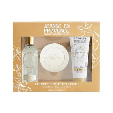 JEANNE EN PROVENCE - Coffret Cadeau pour Femme - Jasmin Secret - Eau de Parfum 60 ml + Crème mains 75 ml + Savon solide 100 GR - Fabriqué en France à Grasse