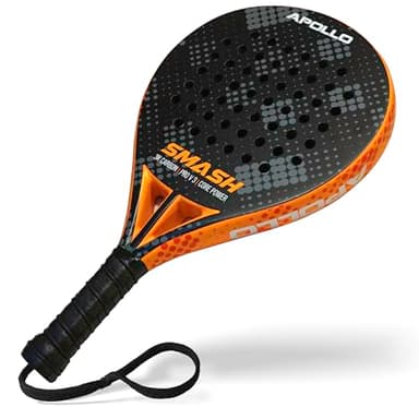 Raquette de Padel Apollo 3K Smash - Raquette de Padel pour débutants et Joueurs confirmés, Raquette en Carbone pour Hommes et Femmes