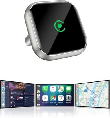 Boîtier CarPlay sans fil pour GPS portable pour voiture – Pour écran monté sur tableau de bord, convertit CarPlay filaire en sans fil, Wi-Fi 5 GHz, connexion auto, compatible système d’origine (2016+)