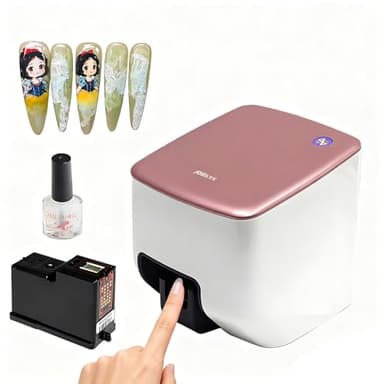Imprimante à Ongles Portable, Machine à Nail Art Professionnelle Qualité Salon, Détection Intelligente, 4800 DPI, Impression Rapide 10s, pour Maison, Voyage & Institut, Créez vos Propres Designs