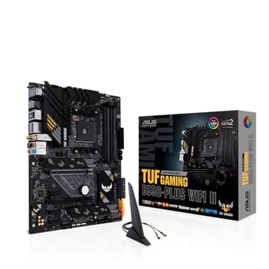 ASUS TUF GAMING B550-PLUS WI-FI II – Carte mère AMD B550 Ryzen AM4 ATX (PCIe 4.0, 2 x M.2, 10 DrMOS, Intel WiFi 6, 2.5 Gb Ethernet, HDMI, DisplayPort, USB 3.2 Gen 2, Thunderbolt 3, Aura Sync RGB)