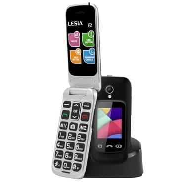 LESIA Téléphone Portable Senior Débloqué à Clapet, 4G LTE Telephone Portable pour Personnes âgées avec Grandes Touches Bouton SOS Haut-Parleur de Boîte Batterie 1300mAh Flip Seniors