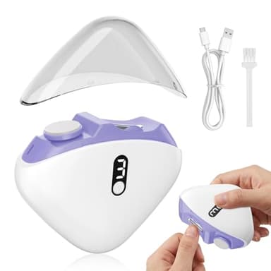 Coupe-Ongles Électrique, 2 en 1 Coupe-Ongles et Lime à Ongles Électriques avec 3 Vitesses, Écran LED, Éclairage d'Appoint, Faible Bruit, Rechargeable USB C, Pour Bébés/Adultes/Personnes Âgées(Violet)