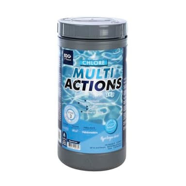 EDG Chlore Multi Actions Piscine - Galets 250g - Pot 1kg - Chlore Multi Fonctions Piscine Longue Durée - EDG by AQUALUX International
