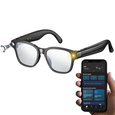 Générique Lunettes Smartglasses AI Caméra Full HD, Flash intégré, Musique, Bluetooth,WiFi, Verre Photochromique Protection UV, Assistant Vocal IA, Réseaux Sociaux, Haute Autonomie.