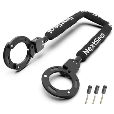 NextSeal Antivol Velo, Antivol Trotinette Electrique, Portabilité Cadenas de Bicyclette avec Clé, Verrouillage Sans Clé, 6mm Antivol Chaîne de Sécurité pour Trotinette Electrique, Vélo