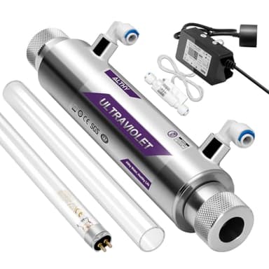 ALTHY UVF-FS11 Filtre à eau ultraviolet, stérilisateur d'eau UV pour purificateur d'eau sous évier ou système d'osmose inverse, avec capteur de débit intelligent, 1 GPM, 110-240 V, 11 W