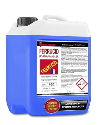 Optimal Products Convertisseur de rouille 5 l – Éliminateur de rouille et protection contre la rouille avec effet phosphatation – Utilisable sur toutes les surfaces métalliques – Pulvérisable