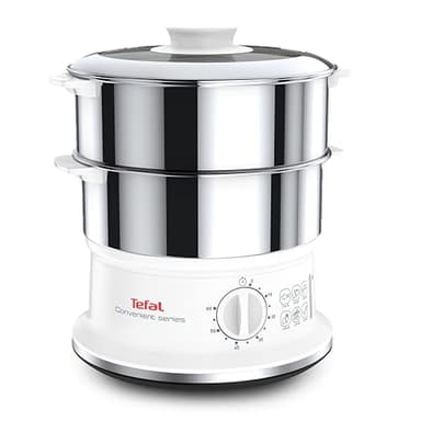 Tefal, Cuiseur vapeur, Cuisson saine, Bols en acier inoxydable, Empilables, Minuterie, Arrêt automatique, Pièces lavables au lave-vaisselle, Convenient Series, VC145130