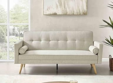 DecoInParis Banquette clic clac Beige en Tissu Tania