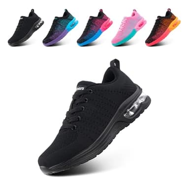 Hitmars Basket Femme Sneakers de Sport Running Légères Chaussures de Course Confortable Respirant pour Fitness Gym Jogging Noir EU41