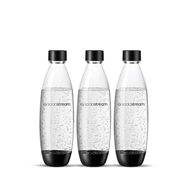 SodaStream Bouteilles fusionnées pour gazéificateur Source, Play, Power, Spirit, Fizzi, 1 litre, lot de 3 (3 x 1 L)