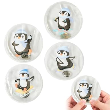 Lot de 4 Chauffe-Mains en Forme de Pingouin, Chauffe Main Reutilisable, Pack Chauffant Portable, Chauffe Mains Instantanés, 9 x 9cm, Pour enfants et adultes Le Camping en Plein Air, RandonnéE, Ski