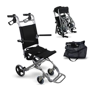 Mobiclinic, Fauteuil roulant de transit, Neptuno, Aluminium, Pliant, Frein sur poignées, Marque espagnole, Repose-pieds pliants, Accoudoirs pliants, Léger, Ceinture de sécurité, Ergonomie