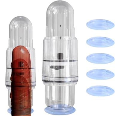 Pompe à Pénis Manuelle avec 5 Anneaux en Silicone – Vakuumpumpe pour Hommes, Stimulation de l’Érection et Allongement