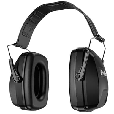 ProCase Casque Anti Bruit Adult, Pliable Réglable Grand Confort, avec Une Atténuation de SNR 34dB, Coquilles Extra Plates, Serre-tête Souple-Noir
