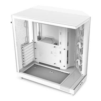 NZXT H6 Flow | CC-H61FW-01 | Boîtier Moyen-Tour Compact Double Chambre Airflow | Panneaux panoramiques en Verre | Panneaux Airflow Haute Performance | Comprend 3 Ventilateurs 120 mm | Blanc