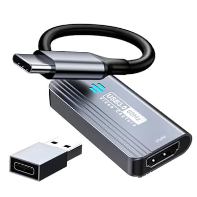 Carte d'acquisition vidéo Papeaso, Carte de Capture HDMI vers USB C 3.0, Capture vidéo 1080P 60FPS, pour Le Streaming, l'enseignement, Les Jeux, la vidéoconférence ou la Diffusion en Direct
